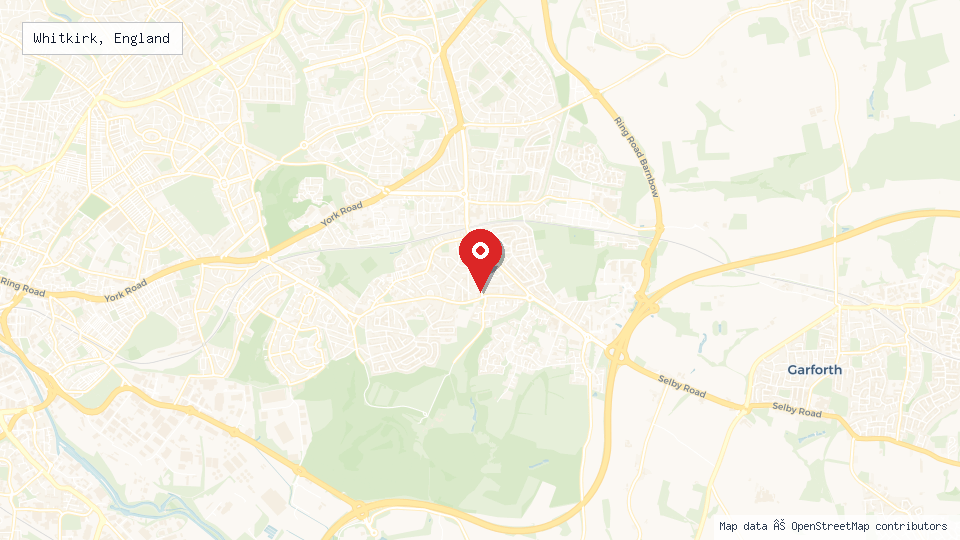 Street map of Whitkirk, England with location pin
