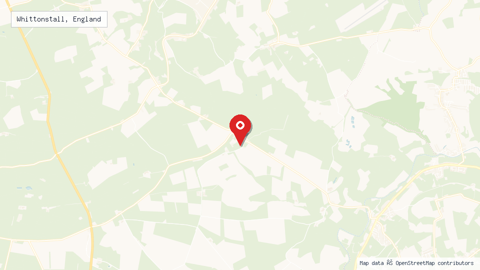 Street map of Whittonstall, England with location pin