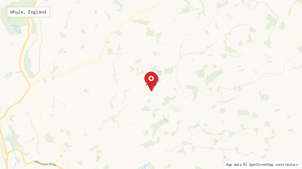 Street map of Whyle, England with location pin