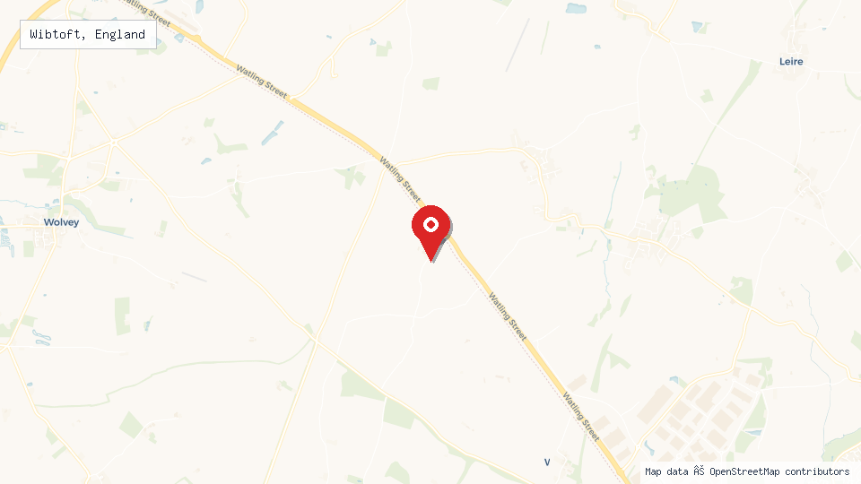 Street map of Wibtoft, England with location pin