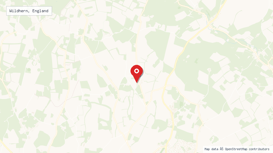 Street map of Wildhern, England with location pin