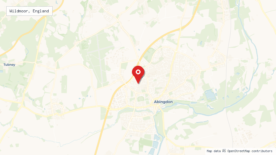 Street map of Wildmoor, England with location pin