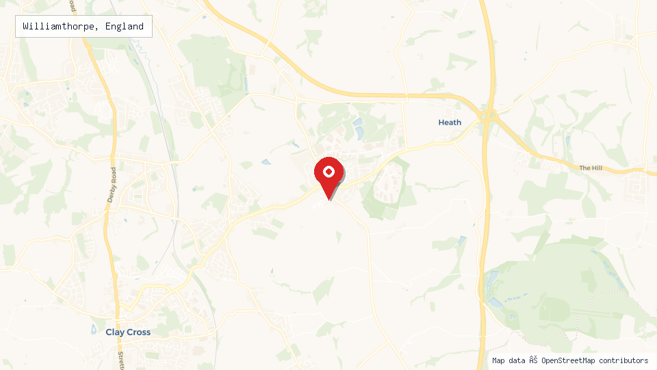 Street map of Williamthorpe, England with location pin