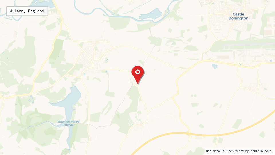 Street map of Wilson, England with location pin