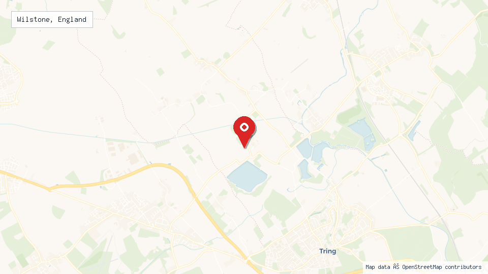 Street map of Wilstone, England with location pin