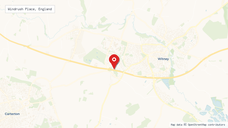 Street map of Windrush Place, England with location pin