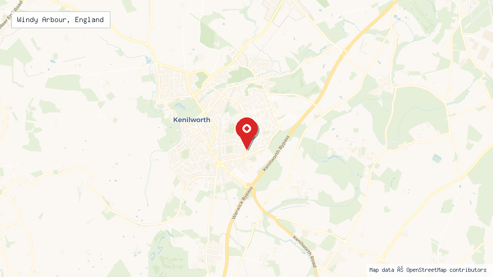 Street map of Windy Arbour, England with location pin