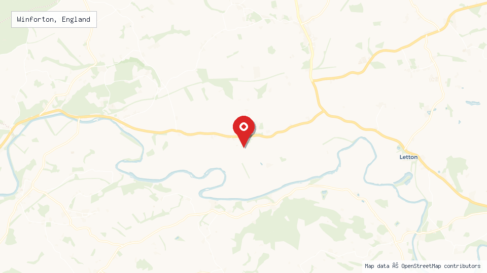Street map of Winforton, England with location pin