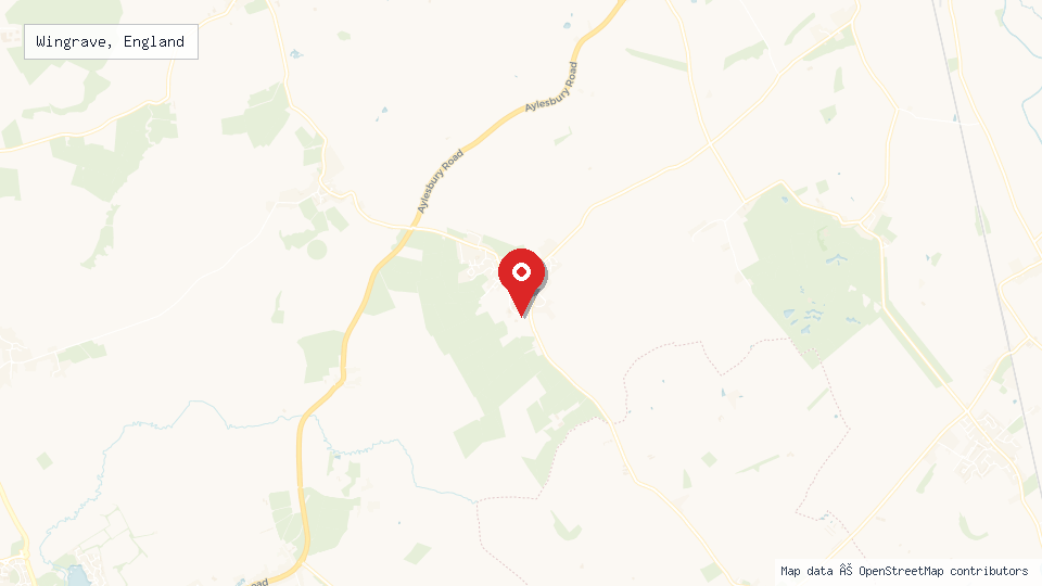 Street map of Wingrave, England with location pin
