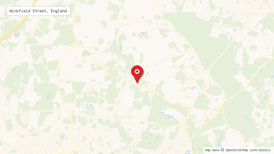 Street map of Winkfield Street, England with location pin