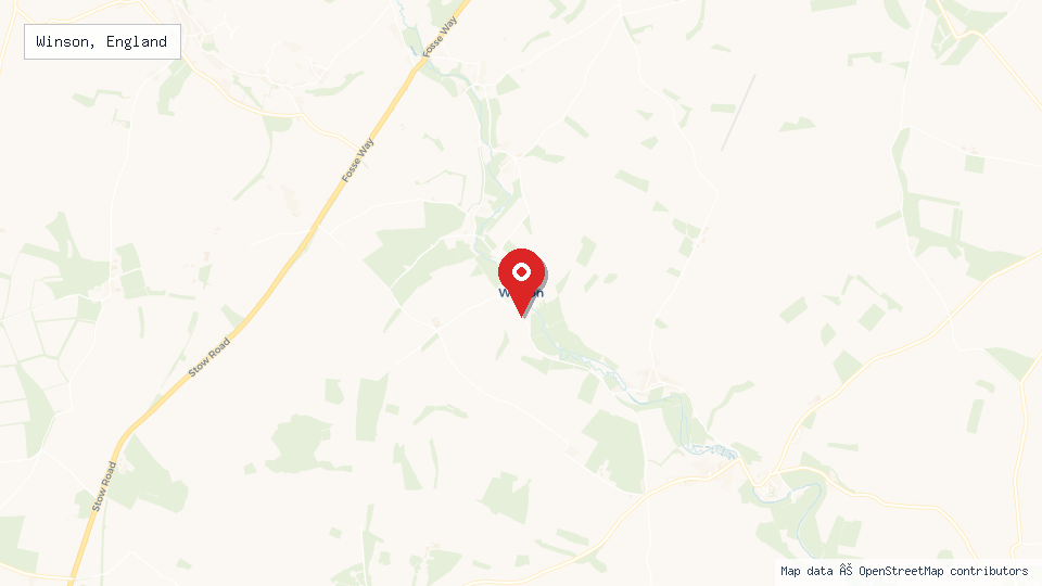 Street map of Winson, England with location pin