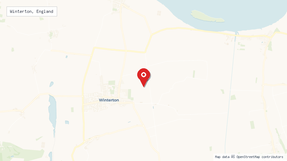 Street map of Winterton, England with location pin