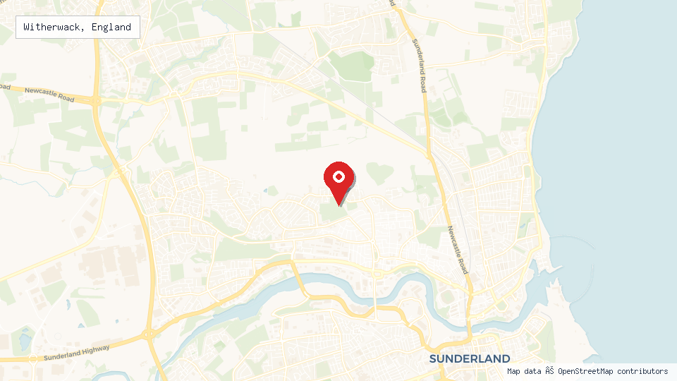 Street map of Witherwack, England with location pin