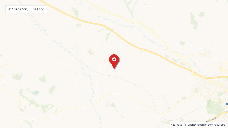 Street map of Withington, England with location pin
