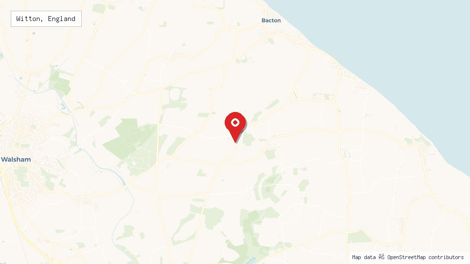 Street map of Witton, England with location pin