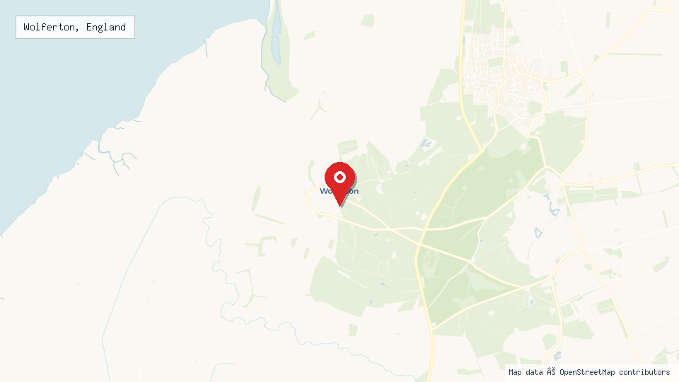 Street map of Wolferton, England with location pin