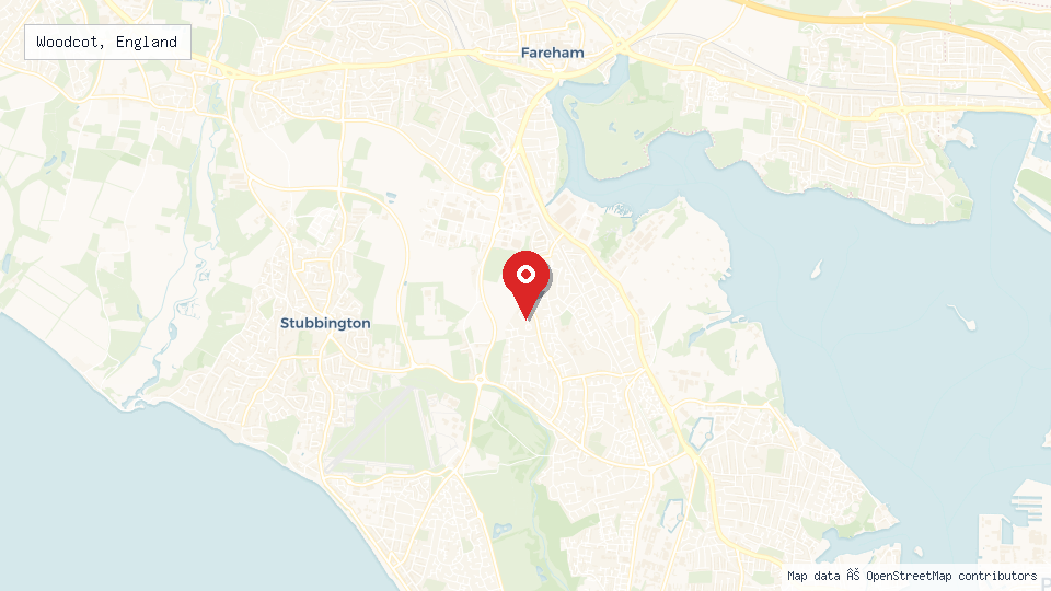 Street map of Woodcot, England with location pin