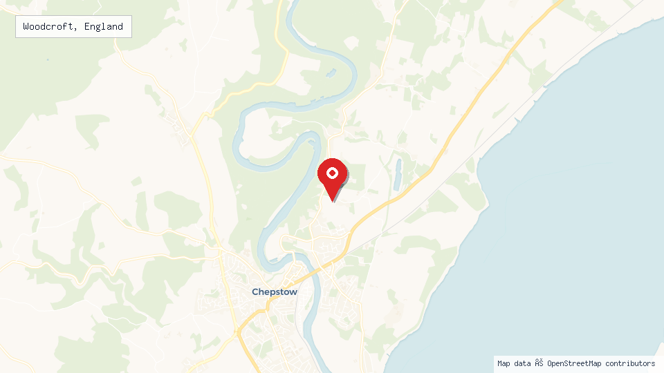Street map of Woodcroft, England with location pin