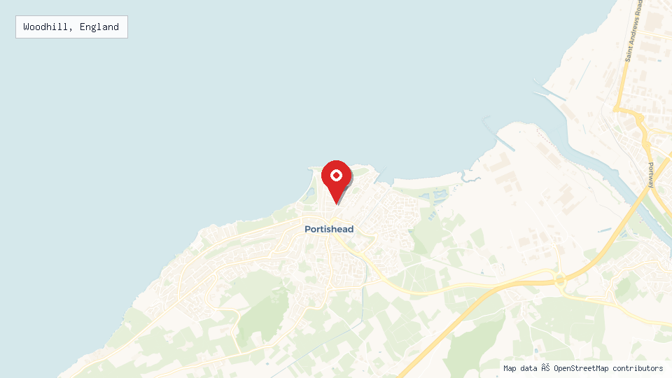 Street map of Woodhill, England with location pin