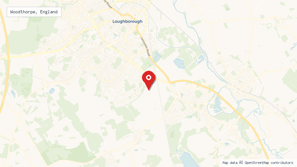 Street map of Woodthorpe, England with location pin