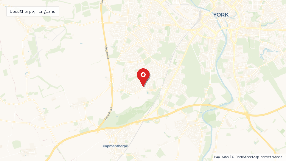Street map of Woodthorpe, England with location pin