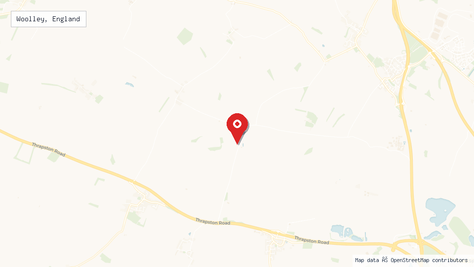 Street map of Woolley, England with location pin