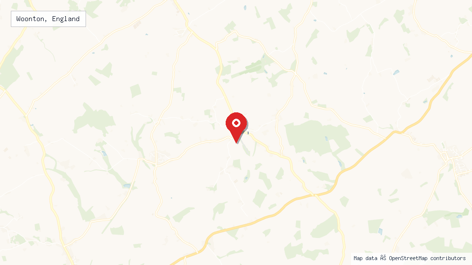 Street map of Woonton, England with location pin