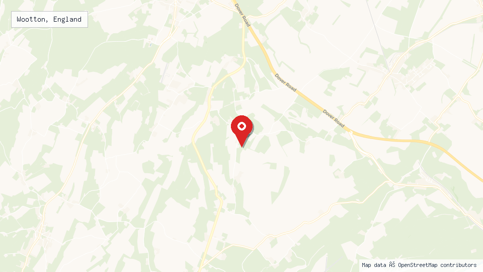 Street map of Wootton, England with location pin