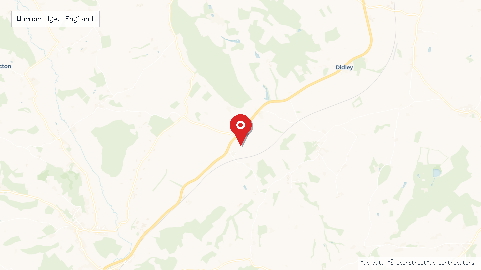 Street map of Wormbridge, England with location pin