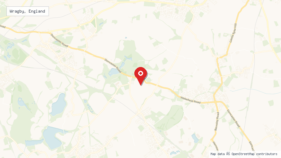 Street map of Wragby, England with location pin