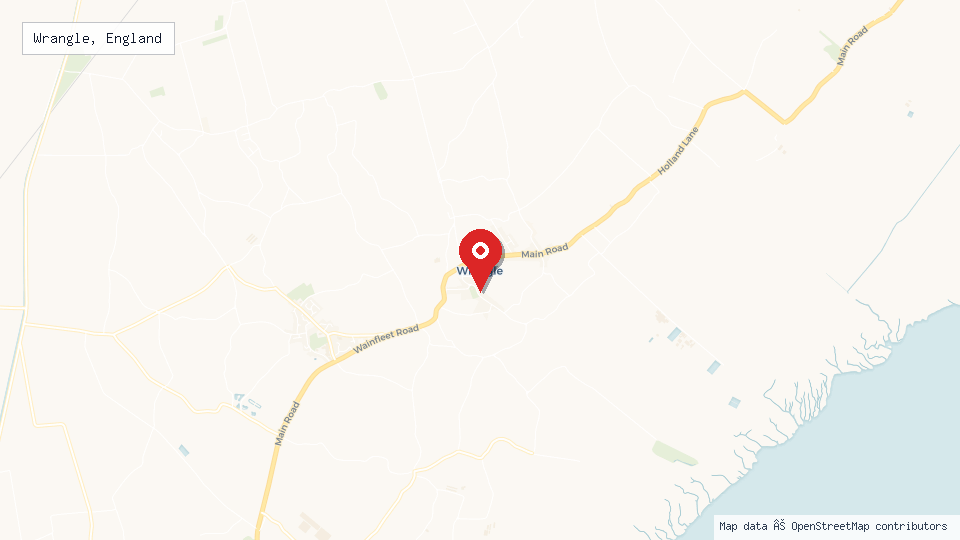 Street map of Wrangle, England with location pin