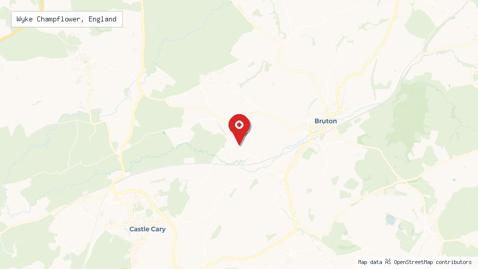 Street map of Wyke Champflower, England with location pin