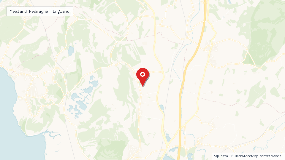 Street map of Yealand Redmayne, England with location pin