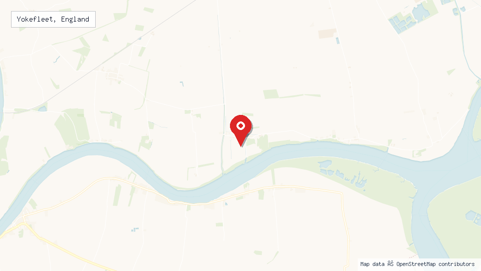 Street map of Yokefleet, England with location pin