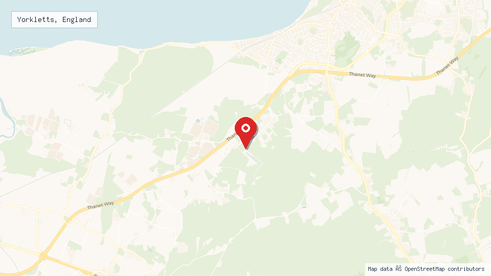 Street map of Yorkletts, England with location pin
