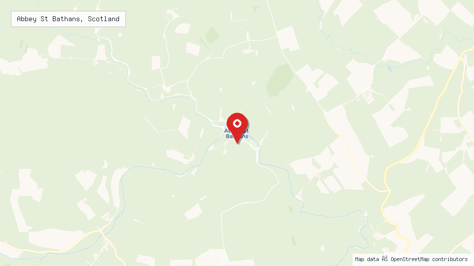 Street map of Abbey St Bathans, Scotland with location pin