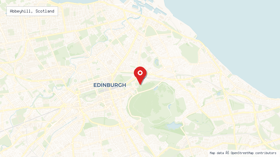Street map of Abbeyhill, Scotland with location pin