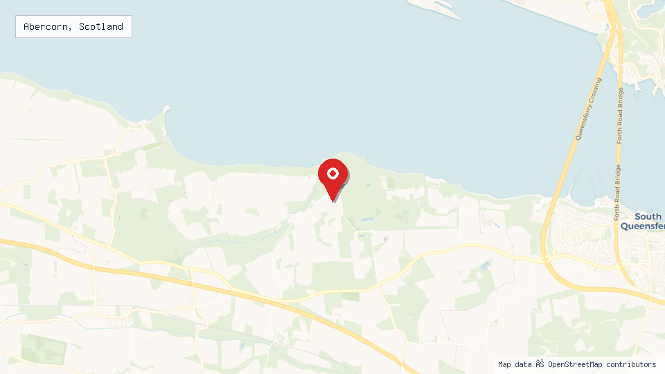Street map of Abercorn, Scotland with location pin