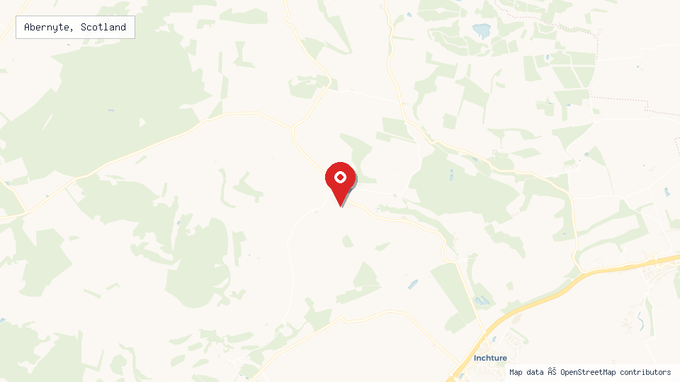 Street map of Abernyte, Scotland with location pin