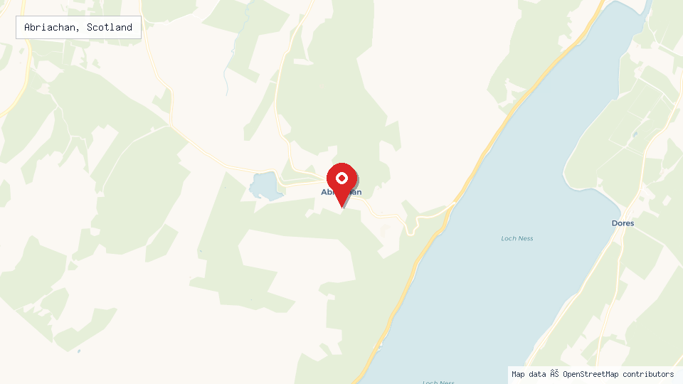 Street map of Abriachan, Scotland with location pin