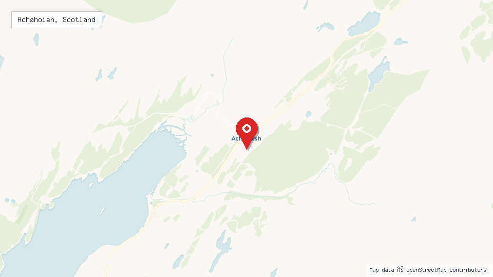 Street map of Achahoish, Scotland with location pin