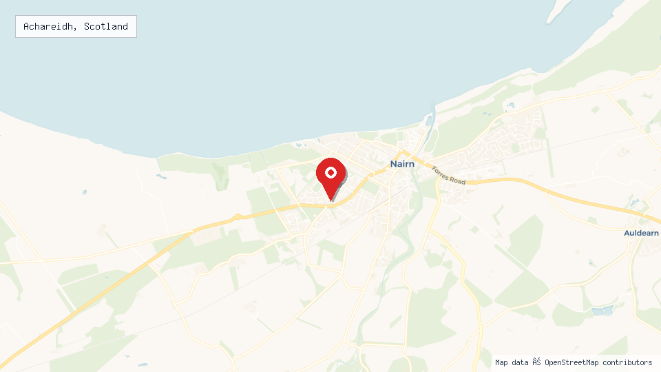 Street map of Achareidh, Scotland with location pin