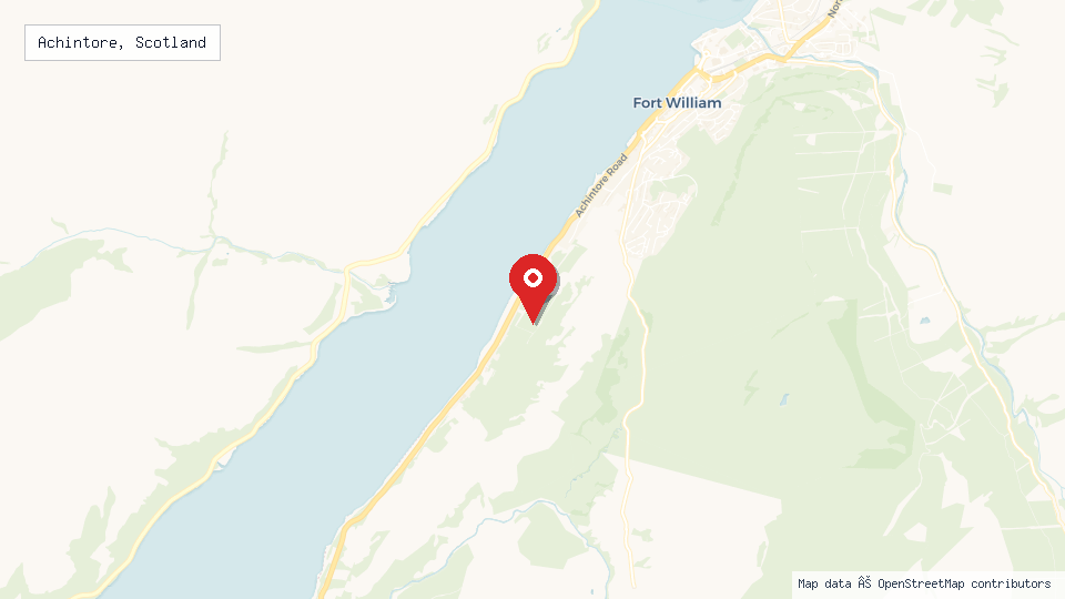 Street map of Achintore, Scotland with location pin