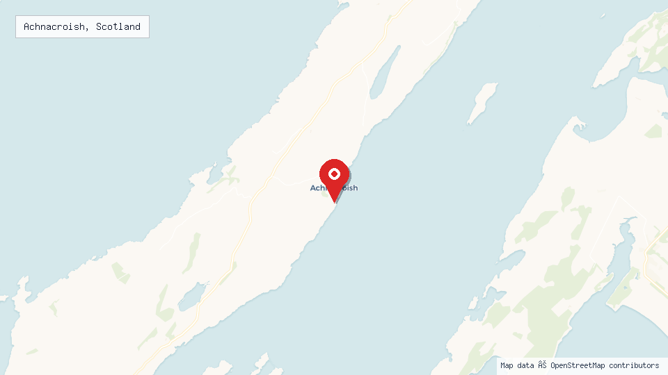 Street map of Achnacroish, Scotland with location pin