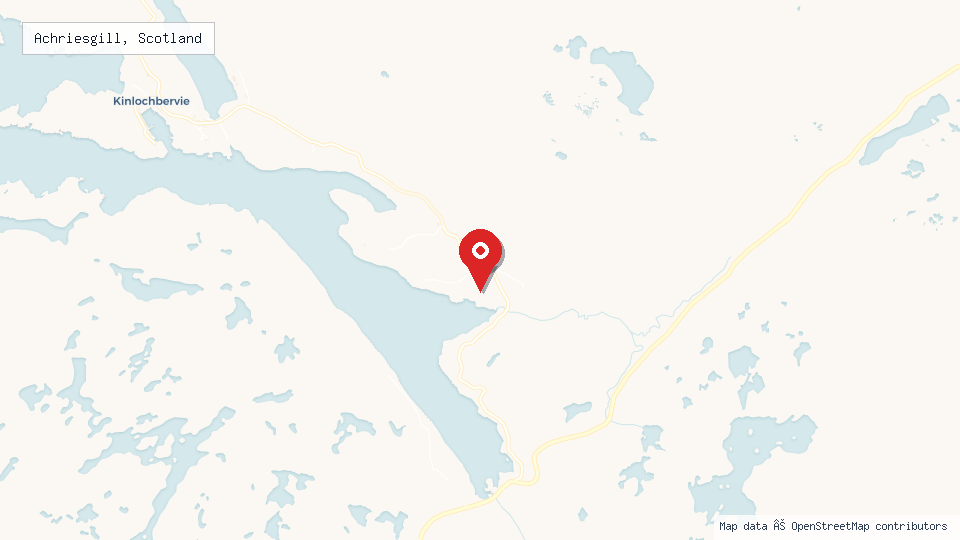 Street map of Achriesgill, Scotland with location pin