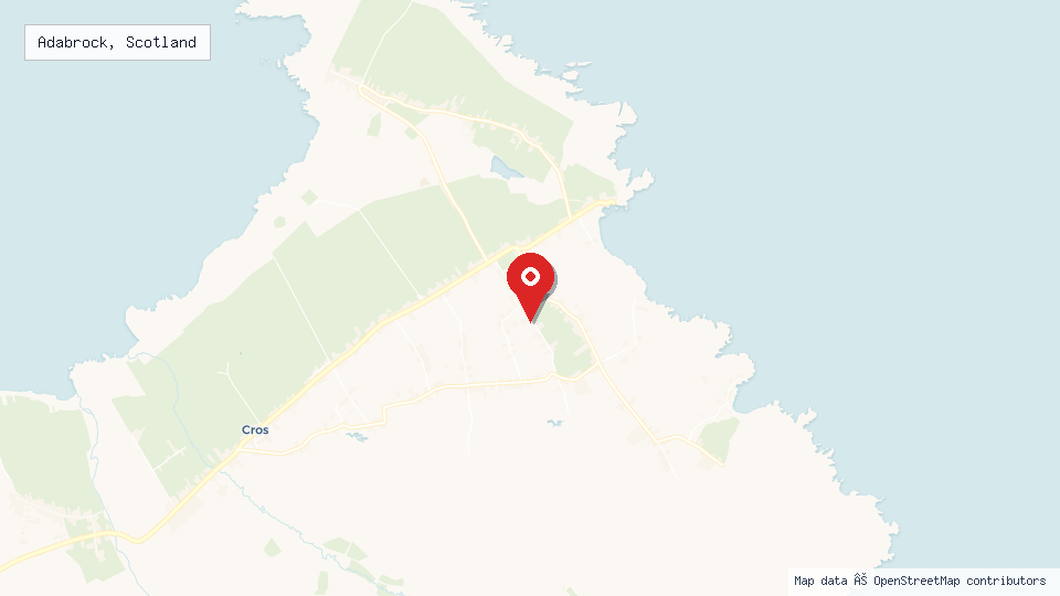 Street map of Adabrock, Scotland with location pin