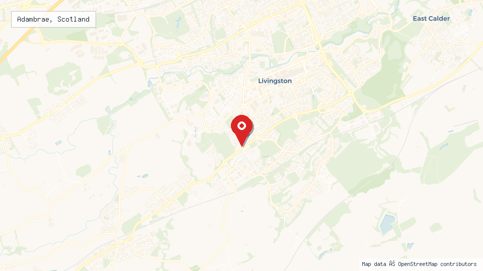 Street map of Adambrae, Scotland with location pin