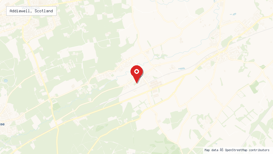 Street map of Addiewell, Scotland with location pin