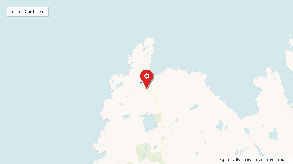 Street map of Aird, Scotland with location pin