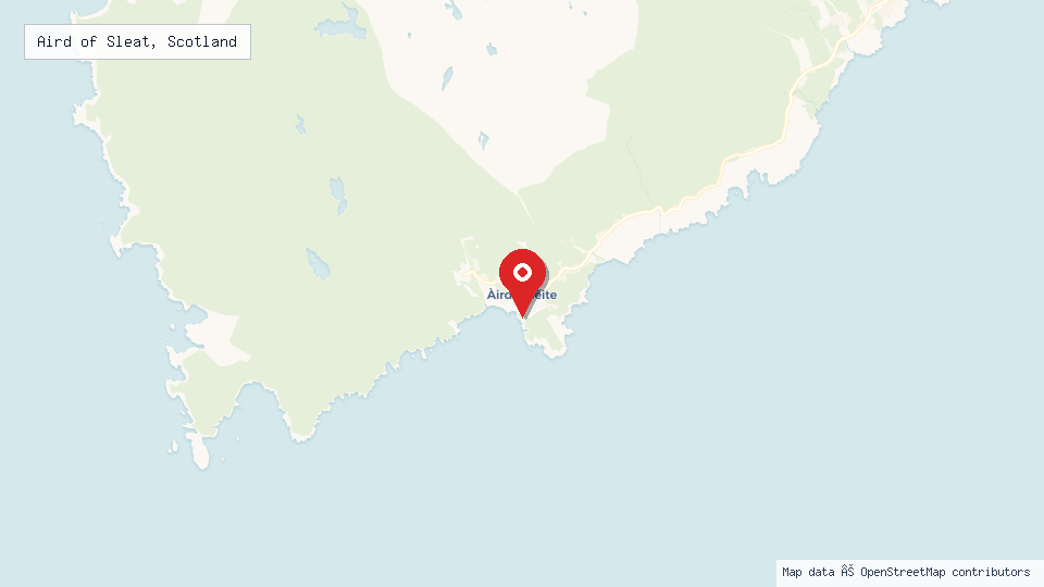 Street map of Aird of Sleat, Scotland with location pin